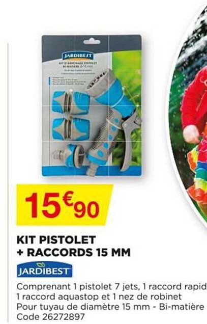 kit pistolet + raccords 15 mm jardibest