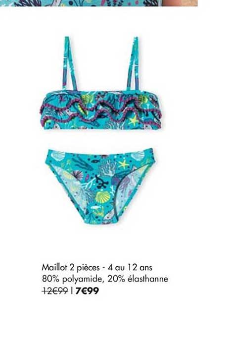 maillot 2 pièces 4 au 12 ans