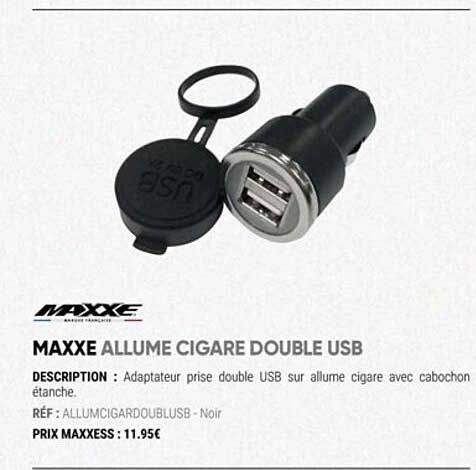 maxxe allume cigare double usb