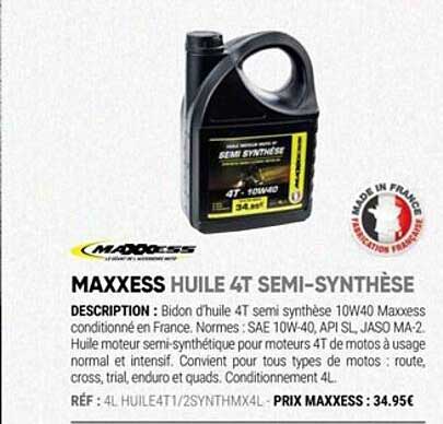 maxxess huile 4t semi-synthèse