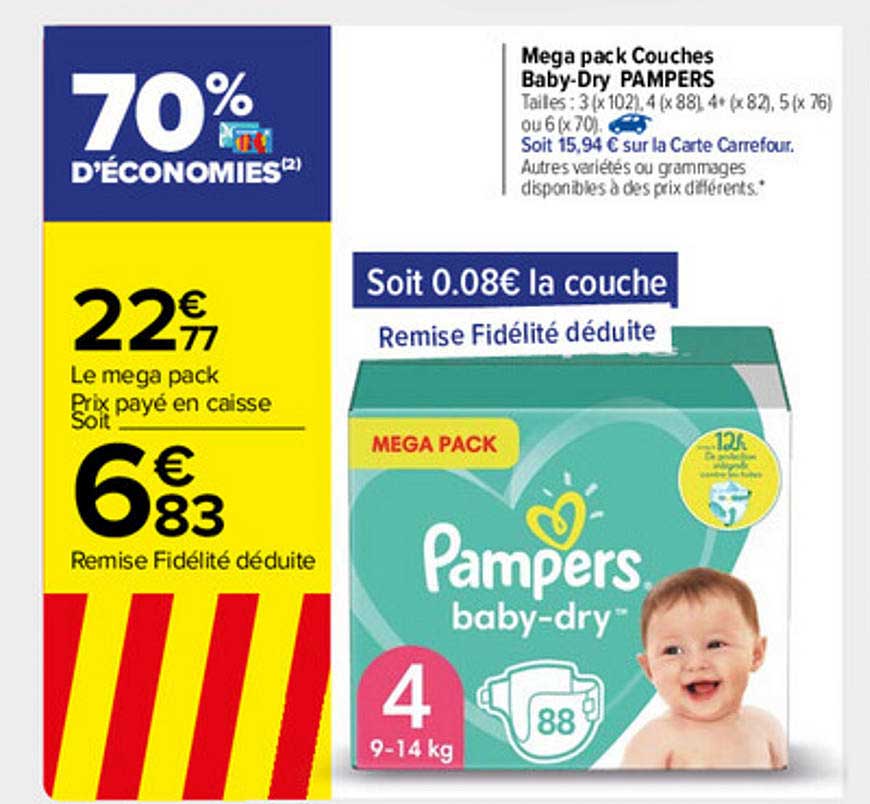 mega pack couches baby-dry pampers