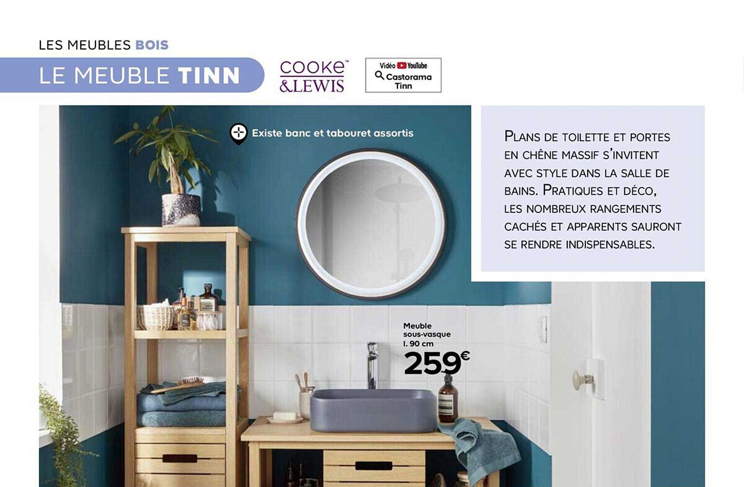 meuble sous-vasque l.90 cm