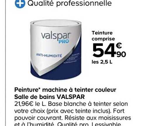 peinture machine à teinter couleur salle de bains valspar