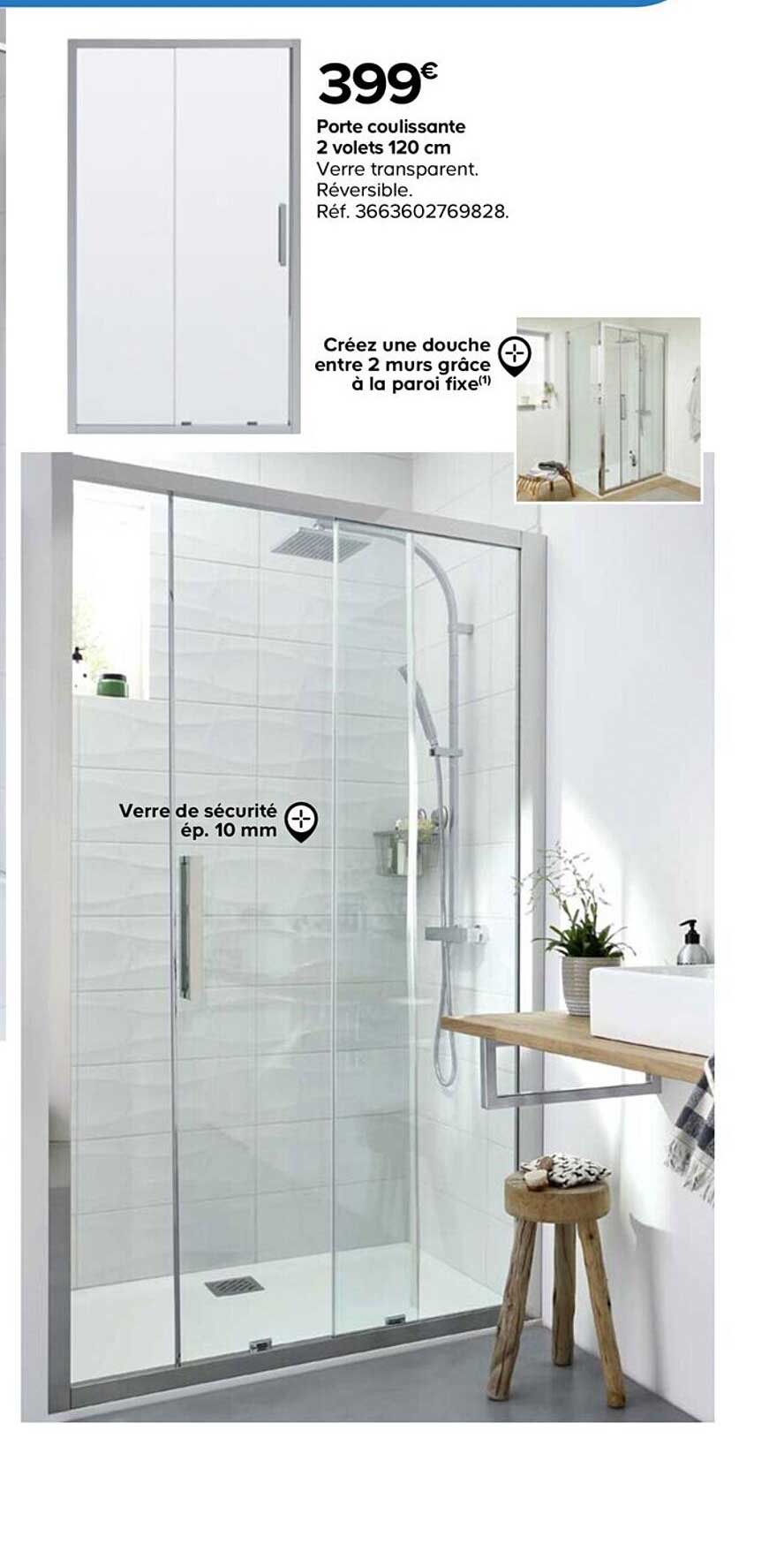 Porte Coulissante 2 Volets 120 Cm