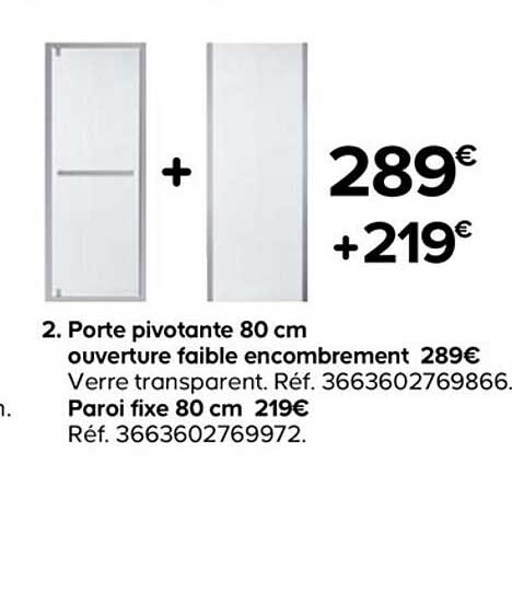 Porte Pivotante 80 Cm Ouverture Faible Encombrement Paroi Fixe 80 Cm
