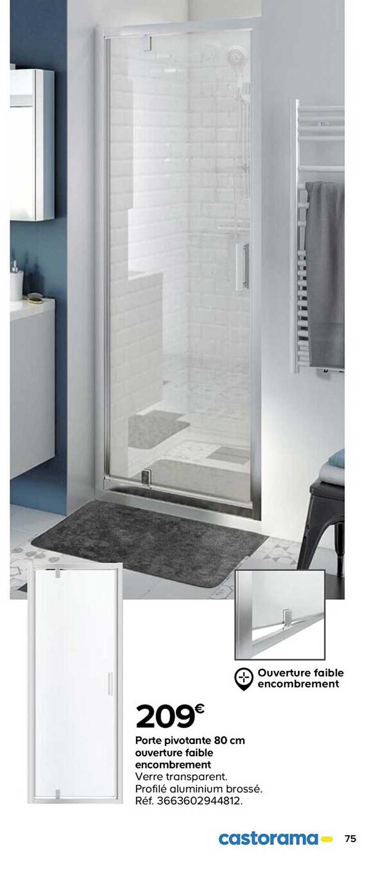 porte pivotante 80 cm ouverture faible encombrement