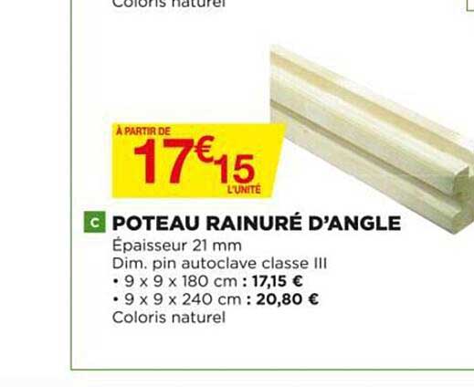 poteau rainuré d'angle