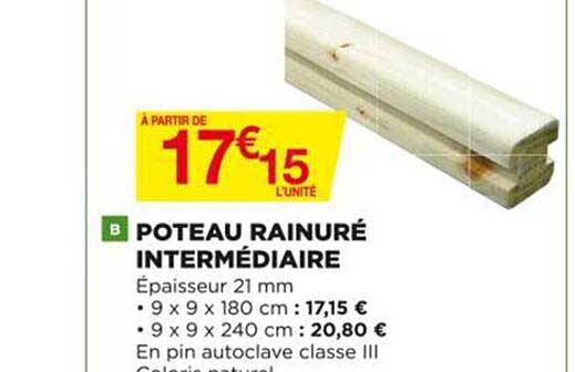 poteau rainuré intérmédiaire