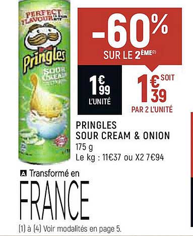 pringles sour cream & onion 175g