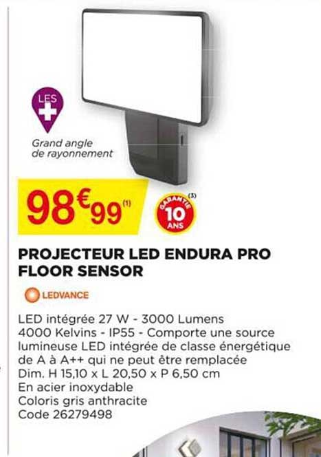 projecteur led endura pro floor sensor ledvance