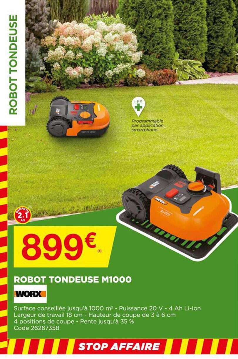 robot tondeuse m1000 worx