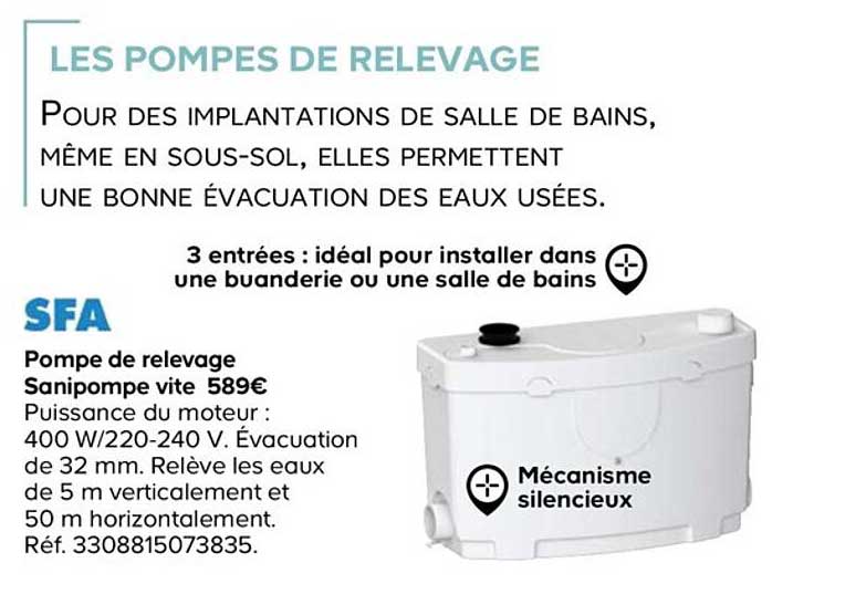 sfa pompe de relevage sanipompe vite