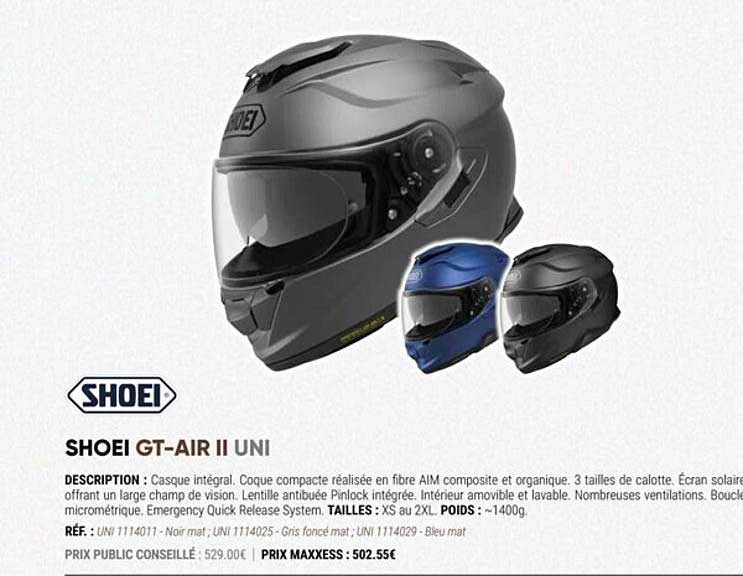 shoei gt-air ii uni