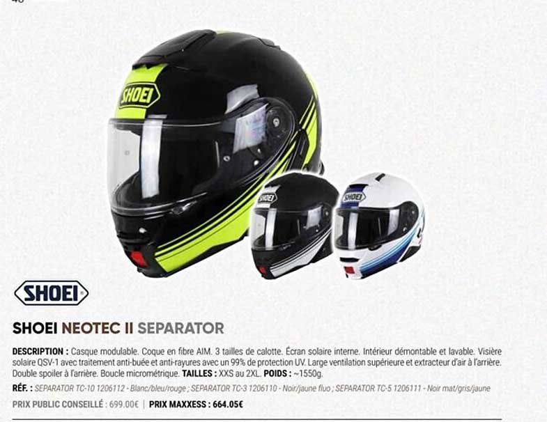 shoei neotec ii separator