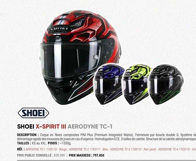shoei x-spirit III aerodyne tc-1