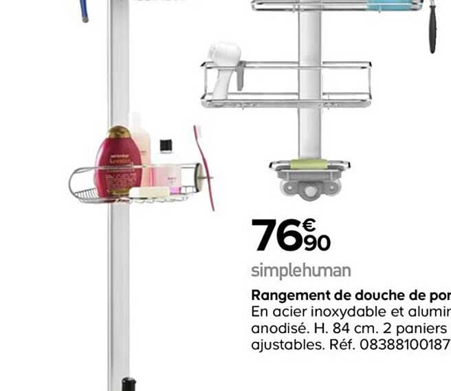 simplehuman rangement de douche de por