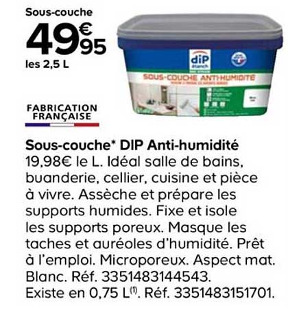 sous-couche dip anti-humidité