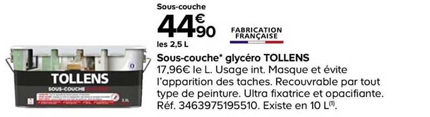 sous-couche glycéro tollens