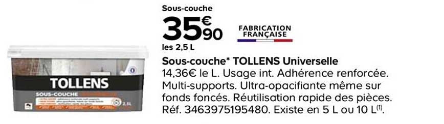 sous-couche tollens universelle