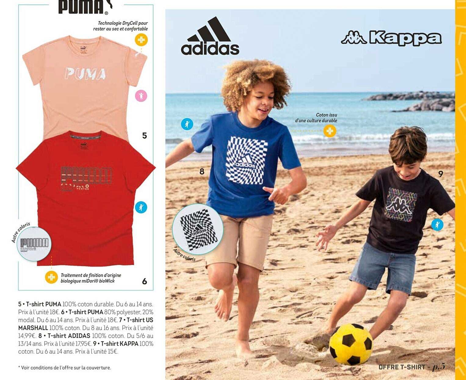 T-shirt Pumma, T-shirt Us Marshall, T-shirt Adidas, T-shirt Kappa