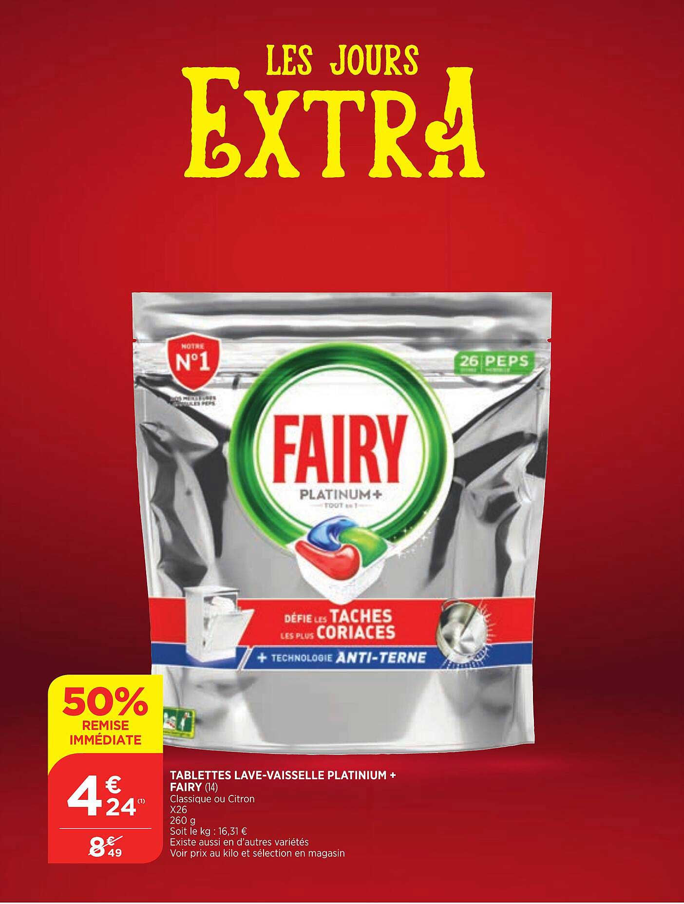 tablettes lave vaisselle platinum+ fairy