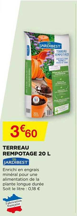 terreau rempotage 20 l jardibest