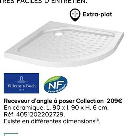 villeroy & boch receveur d'angle à poser collection