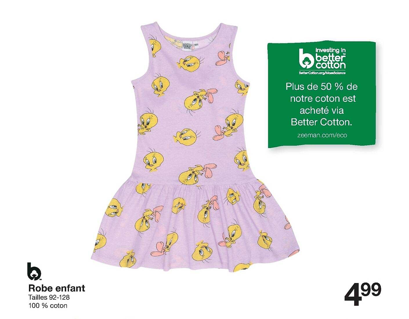 robe enfant tailles 92-128 100% coton