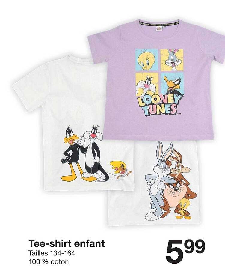 tee-shirt enfant tailles 134-164 100% coton