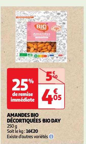 amandes bio décortiquées bio day