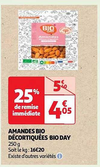 amandes bio décortiquées bio day