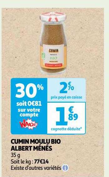 cumin moulu bio albert ménés