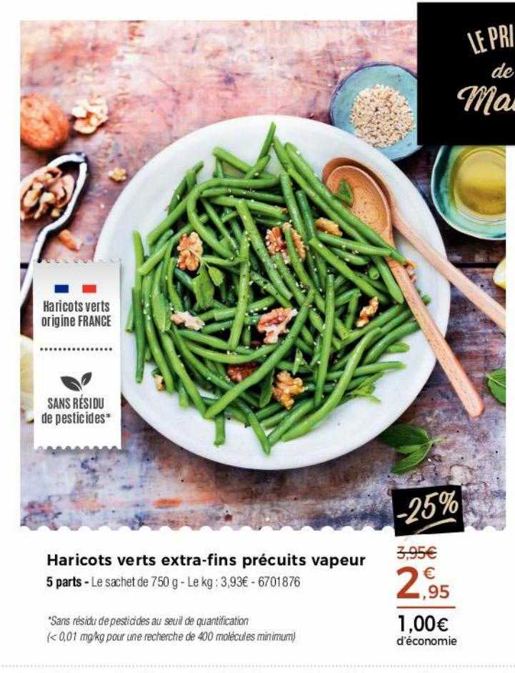 haricots verts extra-fins précuits vapeur