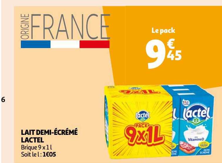 lait demi-écrémé lactel