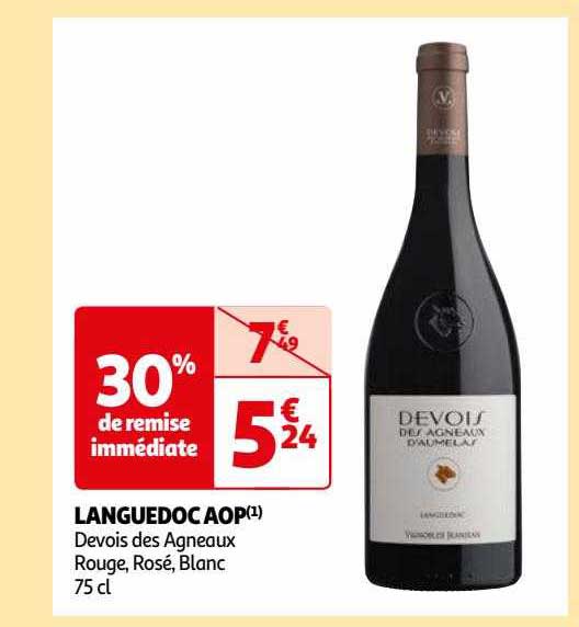 languedoc aop devois des agneaux rouge, rosé, blanc