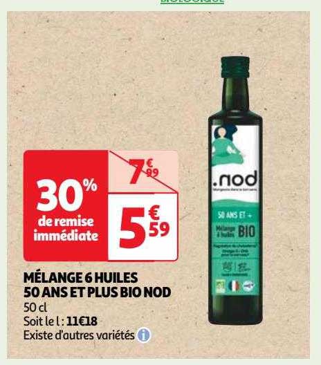 Mélange 6 Huiles 50 Ans Et Plus Bio Nod