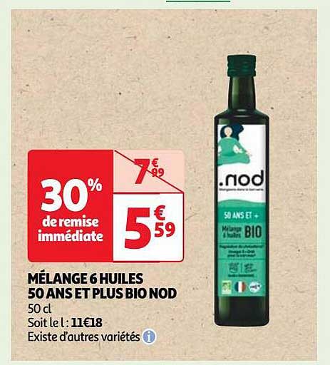 mélange 6 huiles 50 ans et plus bio nod
