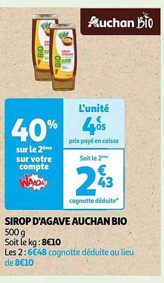 sirop d'agave auchan bio