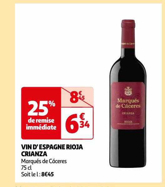 vin d'espagne rioja crianza marqués de cáceres
