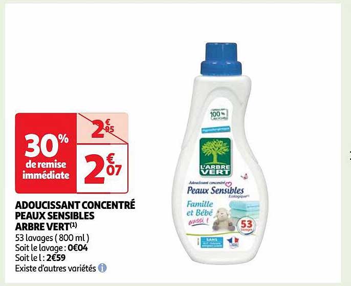 adoucissant concentré peaux sensibles arbre vert