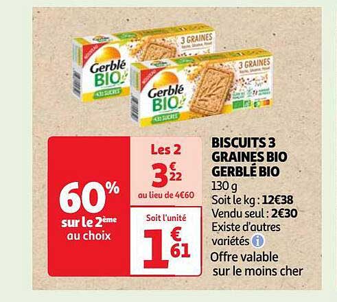 Biscuits 3 Graines Bio Gerblé Bio