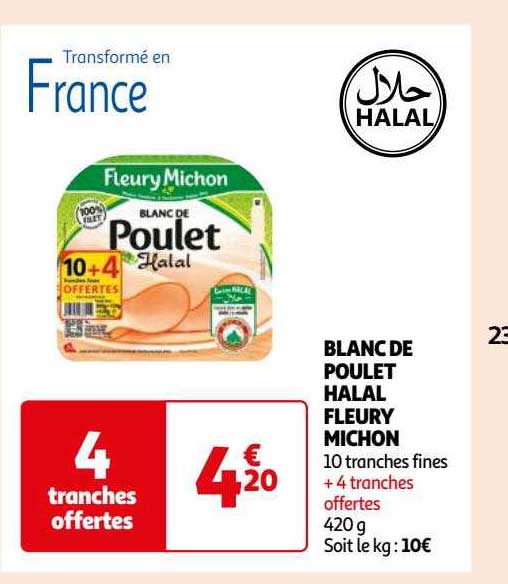 blanc de poulet halal fleury michon
