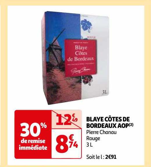 blaye côtes de bordeaux aop pierre chanau rouge