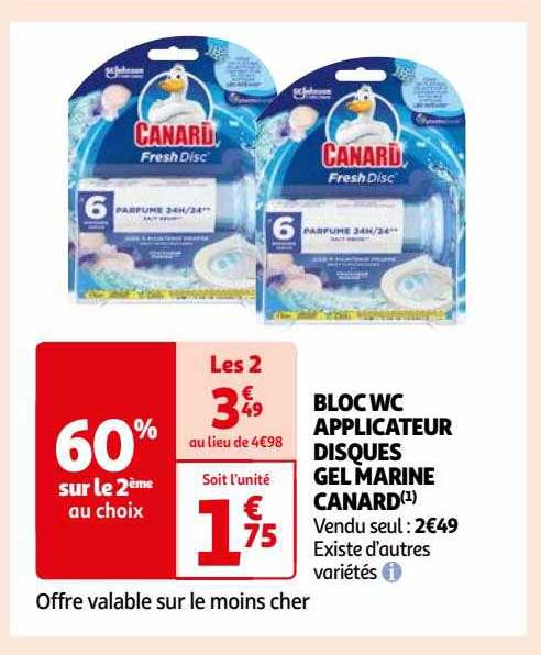 bloc wc applicateur disques gel marine canard