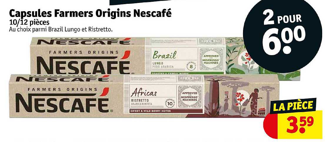 capsules farmers origins nescafé