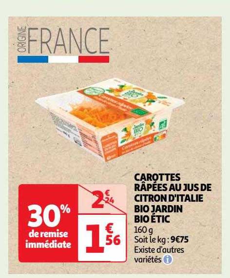 carottes râpées au jus de citron d'italie bio jardin bio étic