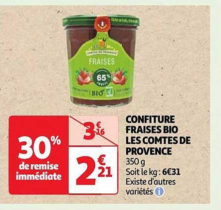 confiture fraises bio les comtés de provence