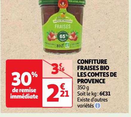 confiture fraises bio les comtés de provence