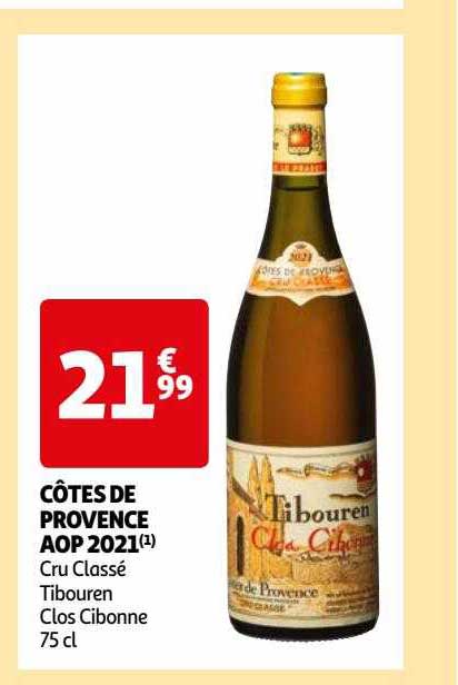 côtes de provence aop 2021 cru classé tibouren clos cibonne