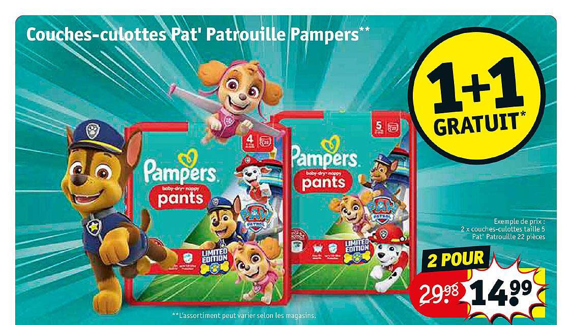 couches-culottes pat'patrouille pampers